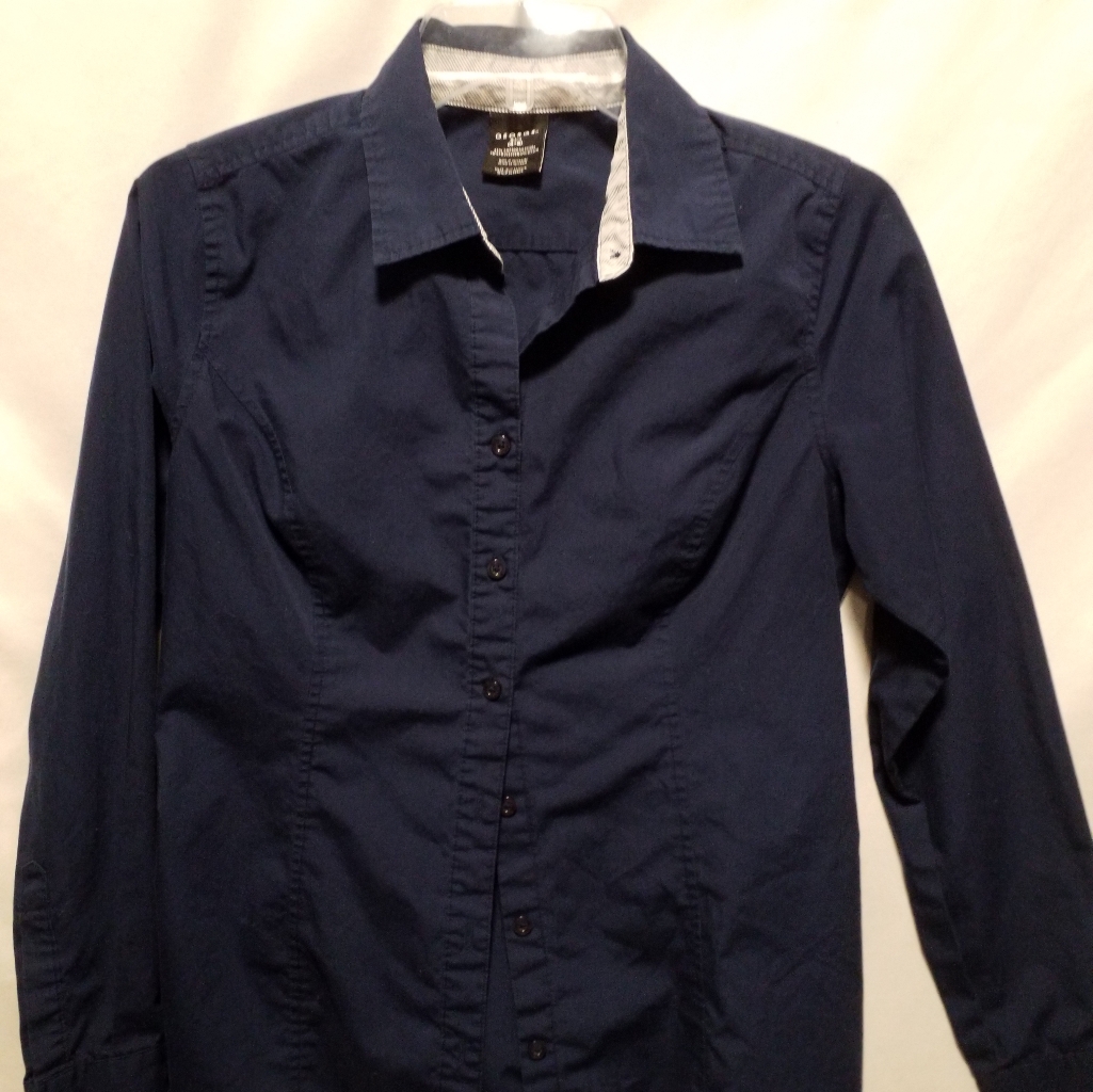 Navy Blue Button-Up Shirt